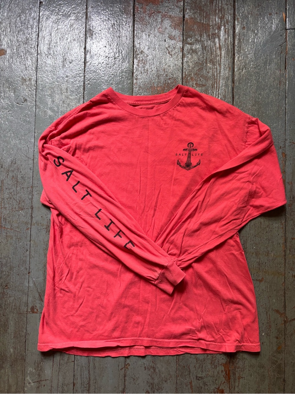 Salt Life Coral Long Sleeve Tee with Anchor Graphic